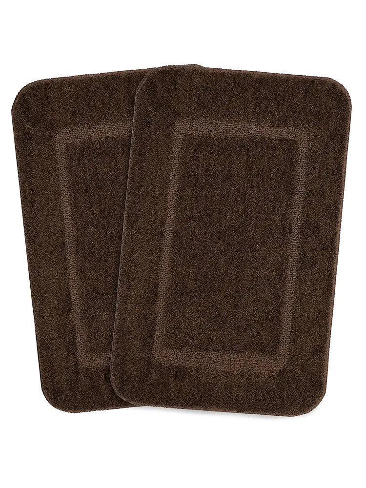 Saral Home Good Morning Mat Soft Anti-Skid Colour Brown