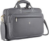 Leather 15 inch Laptop Bag for Men I Padded Laptop Compartment I Carry Handles with Adjustable Strap | Grey