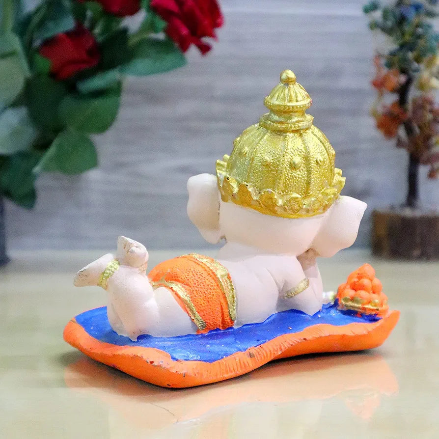 Jaipur Ace Bal Ganesha on Book With Modak Decorative Showpiece Book Ganesh