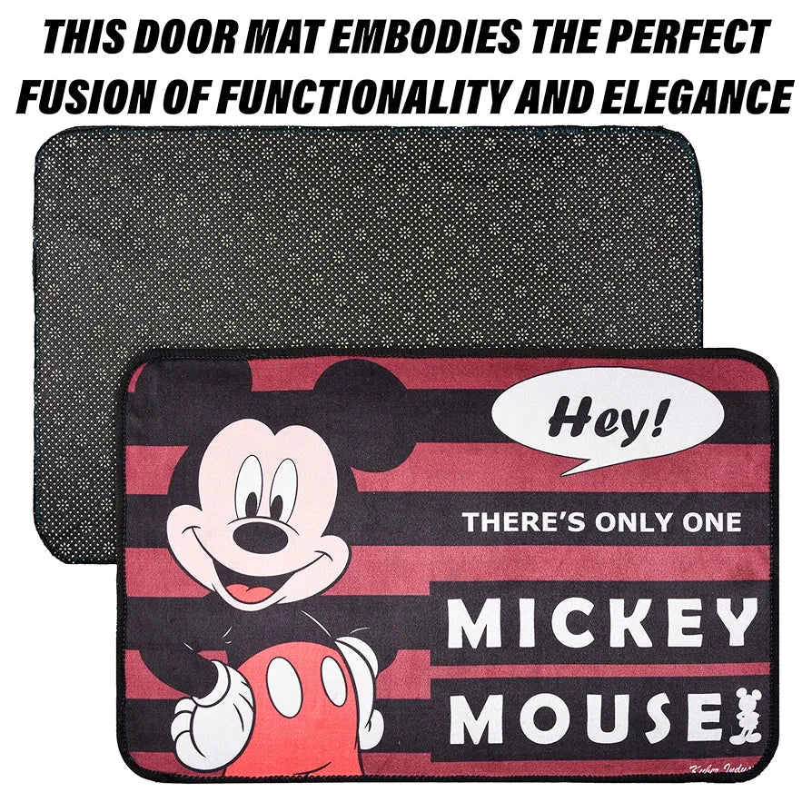 Kuber Industries Disney Mickey Door Mat Floor Door Mat Colour Maroon