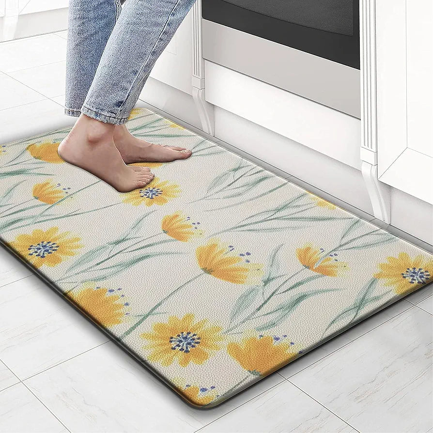 Luxe Home Columbo Anti-Fatigue Kitchen Mat Non-Slip Cushioned Comfort Mat Colour Sunflower