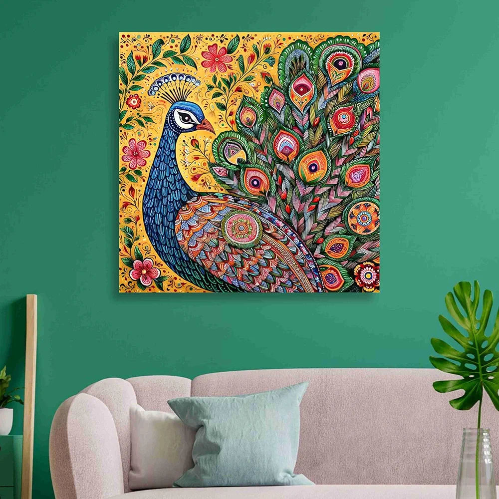 Livin'luxe Paintings Peacock Modern Art Canvas Home Decor Wall Paintings With Frame Painting CR-304