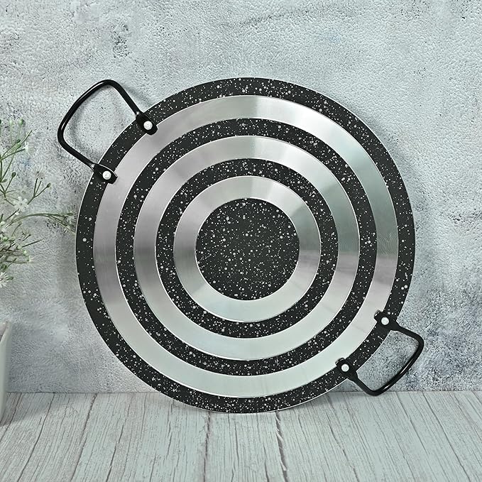 Femora Foged Die Cast Aluminium Non Stick 30 Cm Dosa Tawa With Both Side Handle | Granite Finish | Induction & Gas Ready