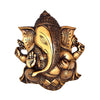Two Moustaches Brass Ganesha Wall Hanging Brown Showpiece