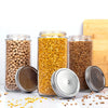 Anko Set of 3 Clear Glass Jars 1L | Airtight | Tin Lid | Kitchen Storage