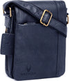 Leather 8.5 inch Sling Messenger Bag for Men I Multipurpose Crossbody Bag I Travel Bag with Adjustable Strap | Navy Blue