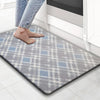 Luxe Home Columbo Anti-Fatigue Kitchen Mat Non-Slip Cushioned Comfort Mat Blue Plaid Pattern Standing Desk Mat Colour Check