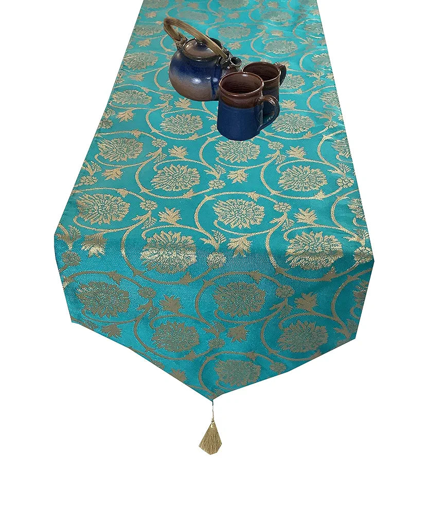 Pink Parrot Dopian Silk Multi Colour Table Runner