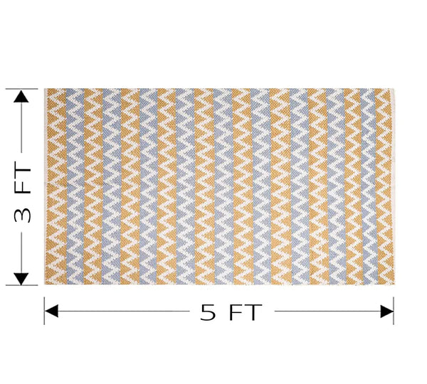 Sajavat Home Cotton Rectangular Floor Rug Colour Yellow