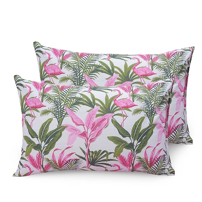 Huesland by Ahmedabad Cotton 144 TC Cotton Pillow Covers Set of 2 | Pink
