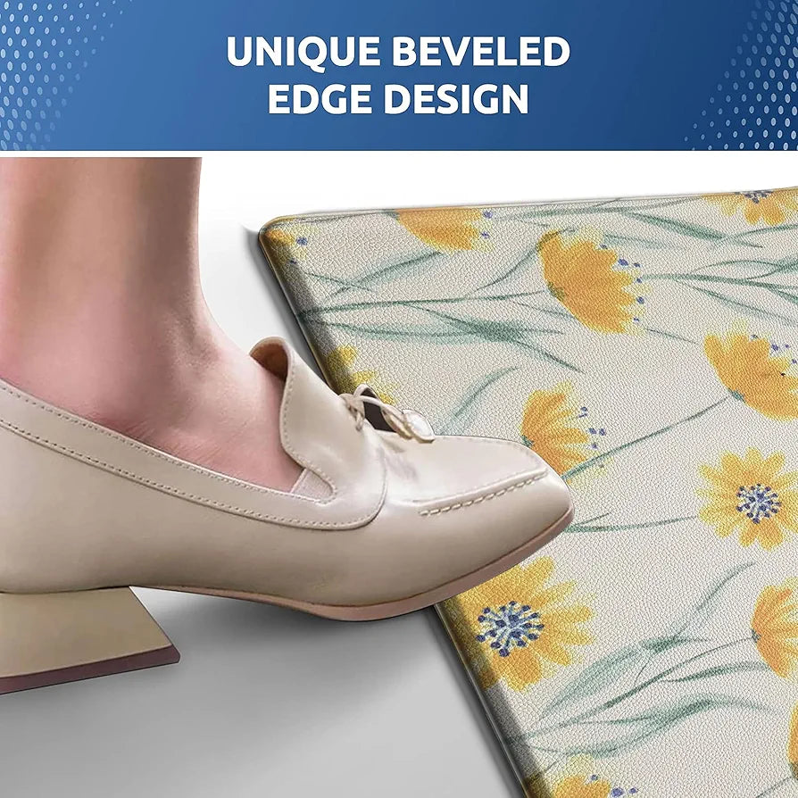 Luxe Home Columbo Anti-Fatigue Kitchen Mat Non-Slip Cushioned Comfort Mat Colour Sunflower