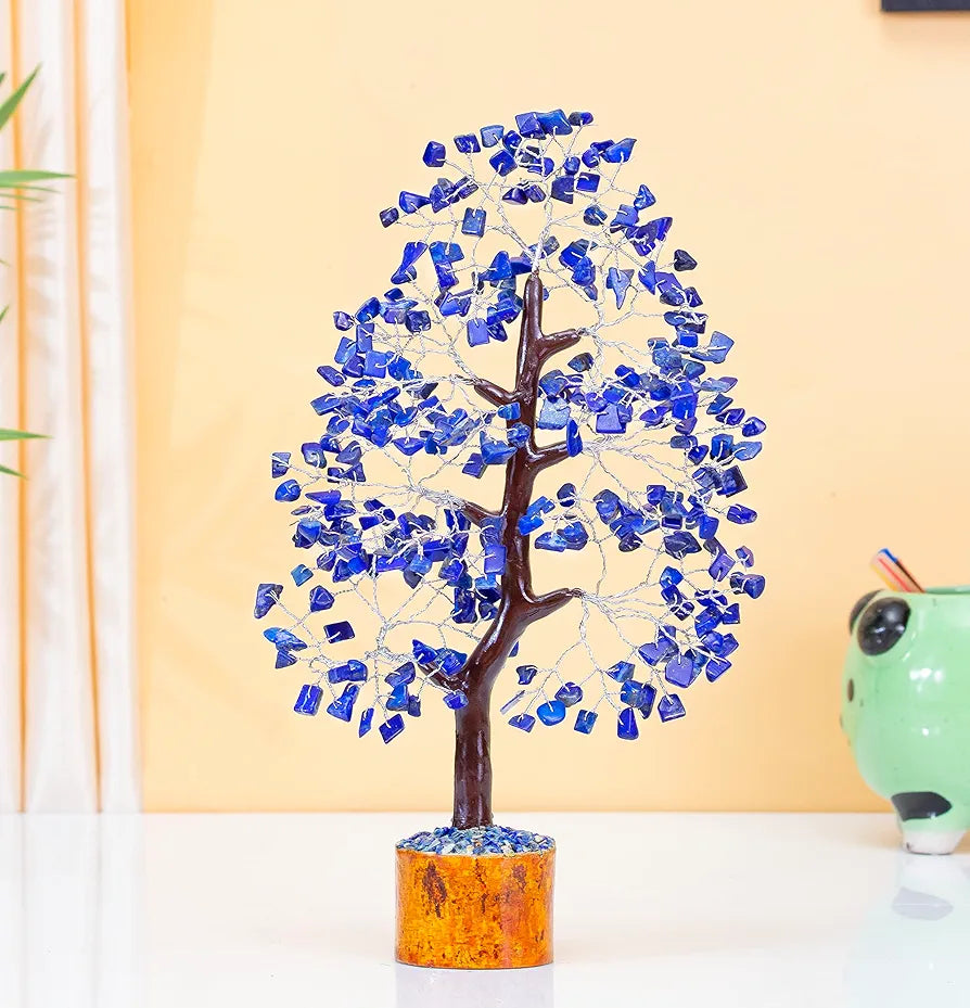 Hindcraft Lapis Lazuli Crystal Tree Silver Wire 10-12 inch