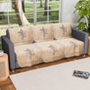 Kuber Industries Set of 6 Durable 3 Seater Sofa Cover Star Print Cream & Brown