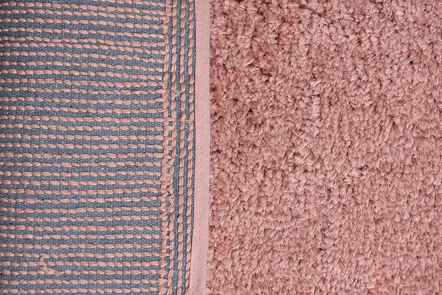Aerohaven Glorious Super Soft Microfiber Solid Anti Slip Stone Wash Bathmat Peach Colour