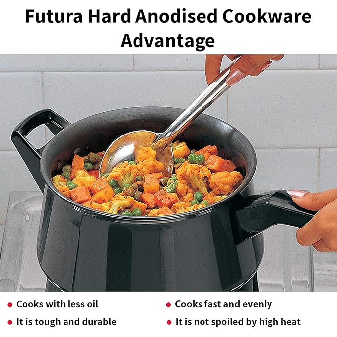 Hawkins Futura 3 Litre Handi Hard Anodised Sauce Pan and Lid