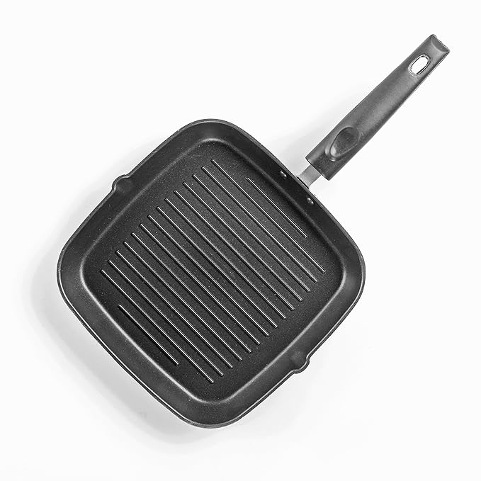 Sumeet Alluminium Non Stick Grill Pan Gas Stovetop and induction friendly 26 cm Silver
