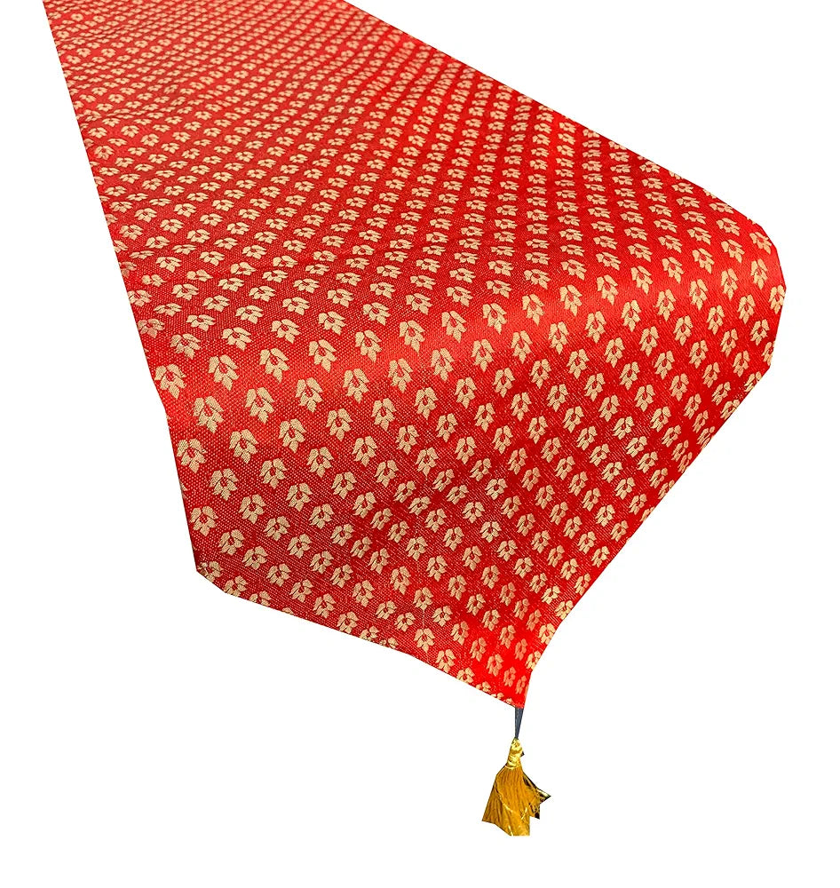Pink Parrot-Designer Durable Dopian Silk Table Runner Colour Multicolour