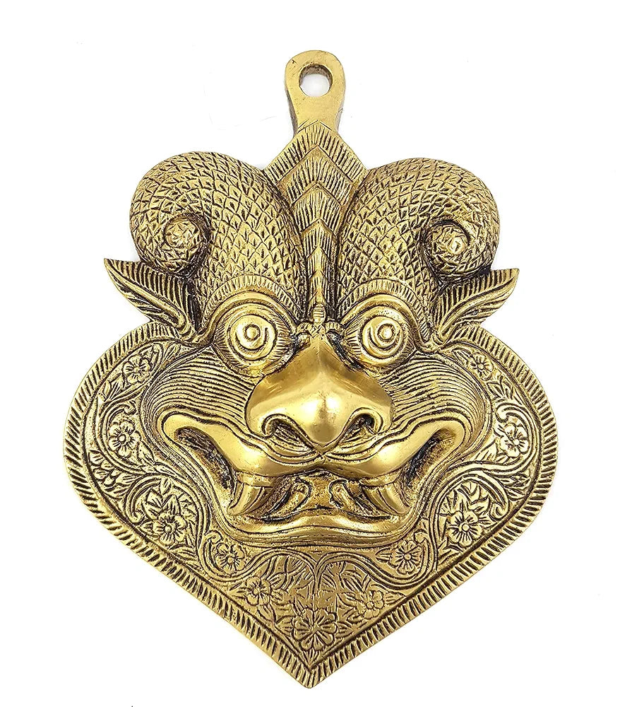 Two Moustaches Yali Brass Wall Hanging Evil Eye Protector