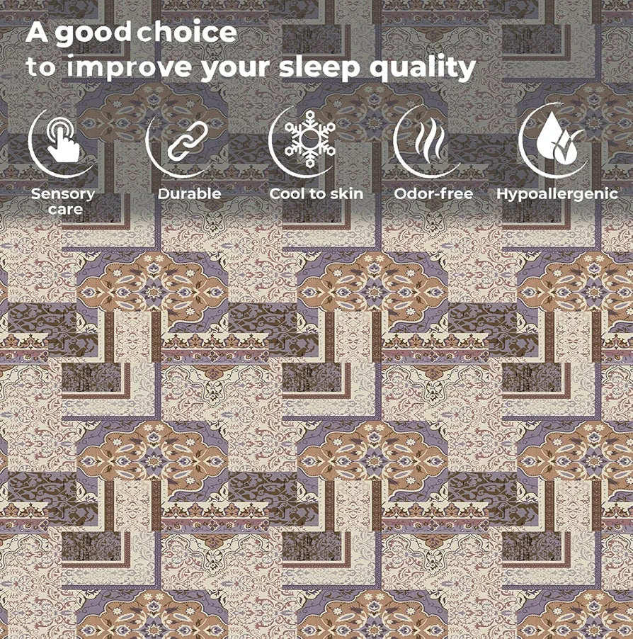 Fresh From Loom Microfiber Cotton Bedsheet King Size 240 TC King Size Soft Bed Cover with 2 Pillow Cover Paisley Coffee