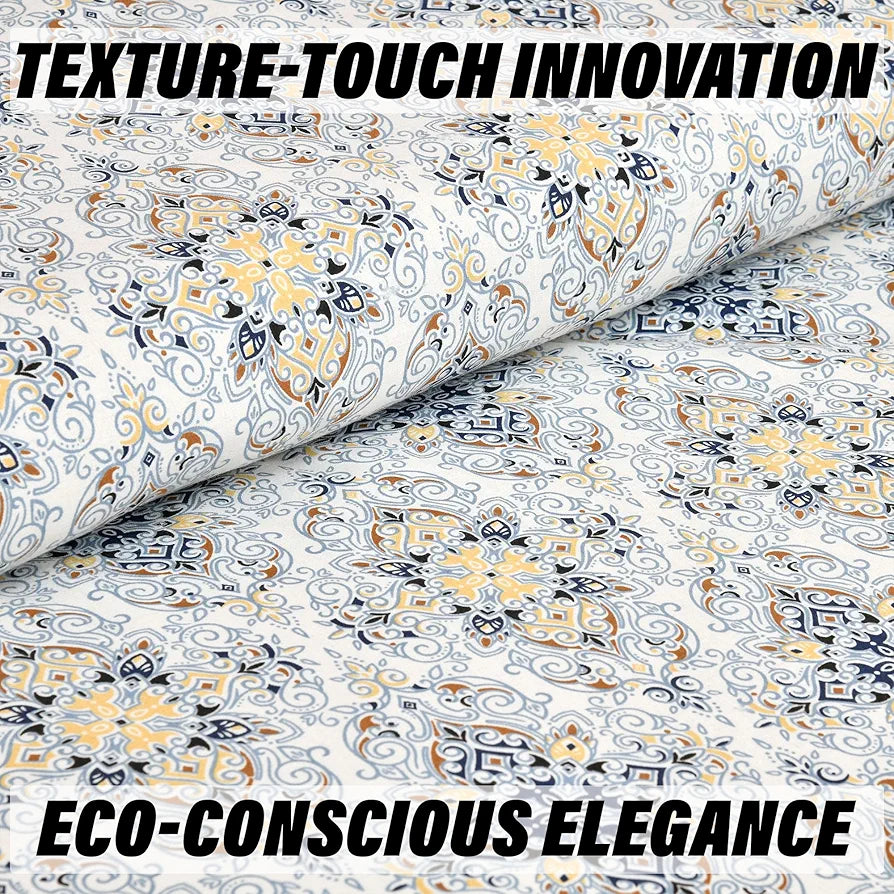 Kuber Industries Double Bedsheet with 2 Pillow Covers 160 TC Premium Cotton Dezier Carpet Print Blue