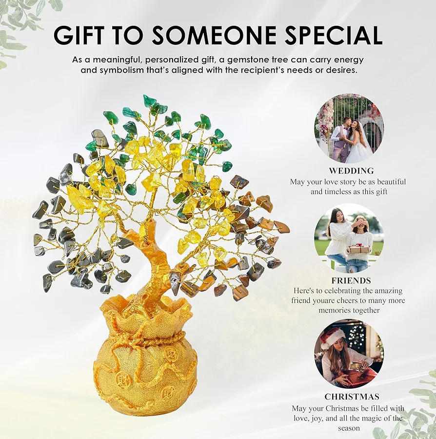 Zaicus Money Magnet Crystal Tree Feng Shui Tree with Golden Pot