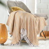 Sashaa World Cotton Striped Chevron Throw Blanket Colour Yellow