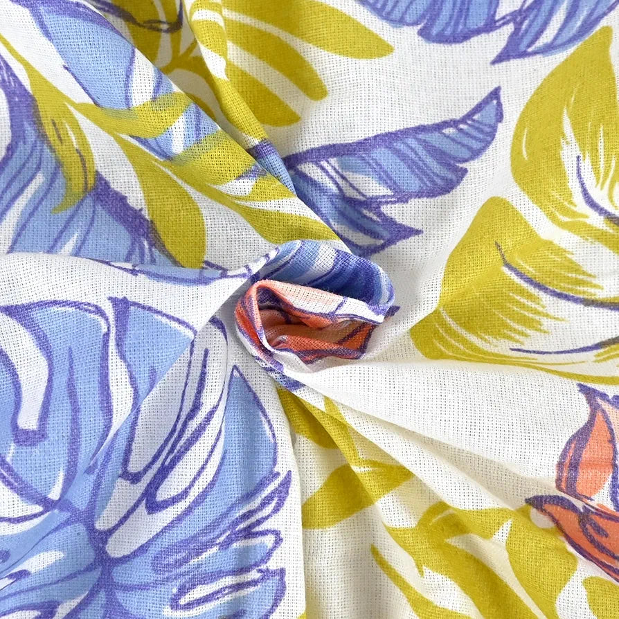 Divine Casa 144 TC Cotton Double Bedsheet with 2 Pillow Covers Tropical Breeze Colour Lavender Gold