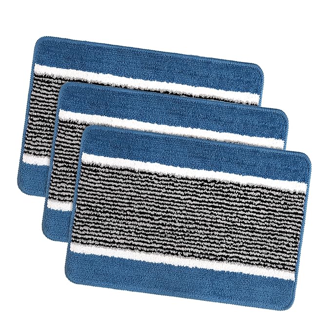 Kuber Industries Anti-Skid Water-Absorbent Door Mats for Home Micro Wings Lining Sky Blue