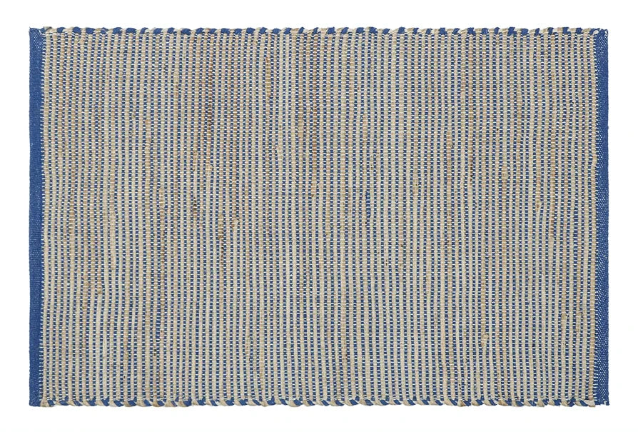 The Home Talk Natural Handcrafted Jute Rug Traditional Carpet For Living Room Navy Blue