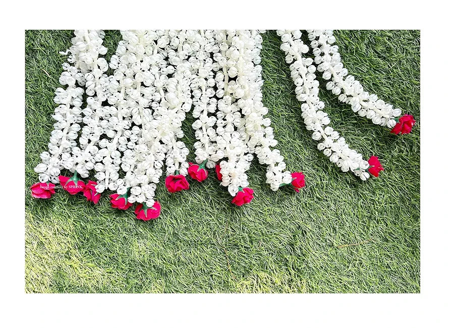 Artificial Jasmine Buds & Rose Strings Garlands Dark Pink