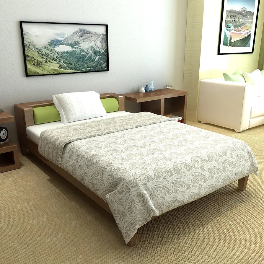 Divine Casa 120 GSM Microfiber Single Bed Comforter Soft & Lightweight Reversible AC Blanket Colour Wheat