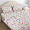 Haus & kinder Cotton Queen Size Bedsheet for Double Bed (90 X 100 Inches) with 2 Pillow Covers | 186 TC | Light Pink