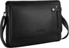 Leather Messenger Bag for Men/Office Bag for Men I Padded Laptop Compartment with Adjustable Strap | Black Colour