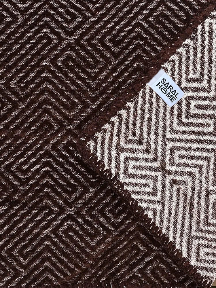 Saral Home Easy Living Chenille 3 Seater Sofa Cover Throw Brown