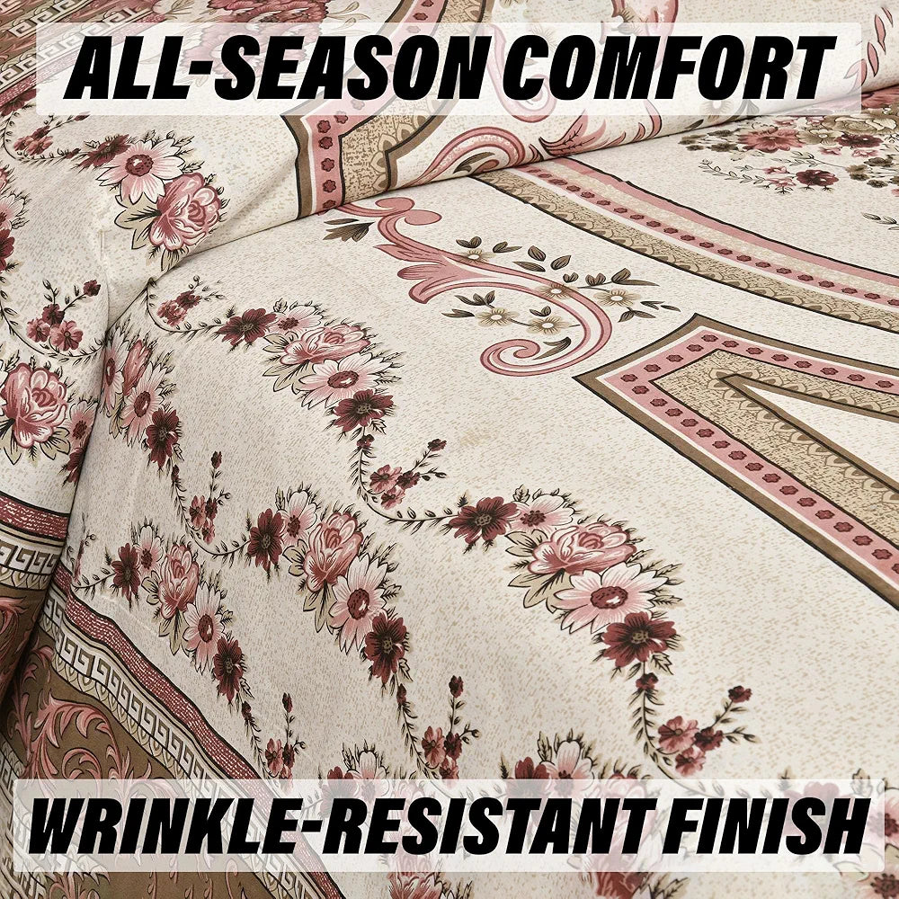 Kuber Industries Double Bedsheet with 2 Pillow Covers 160 TC Premium Cotton Pink