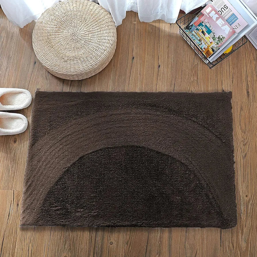 Luxe Home International Ruffle Bath Mat 40X60 Cm Colour Chocolate