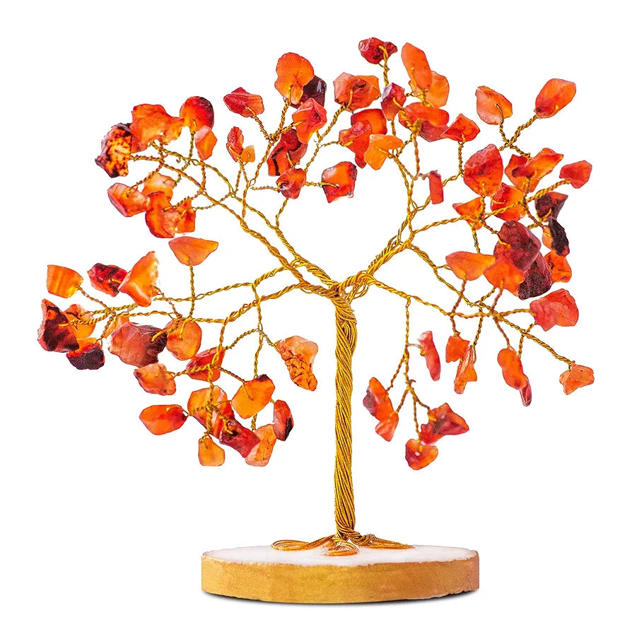 Reikved Carnelian Crystal Tree for Good Luck - Feng Shui Item