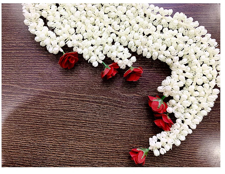 Artificial Jasmine Buds  & Rose Strings Garlands Red