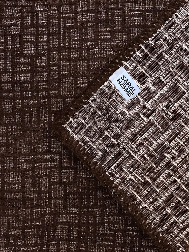 Saral Home Chenille 2 Seater Sofa Cover Throw Colour Brown