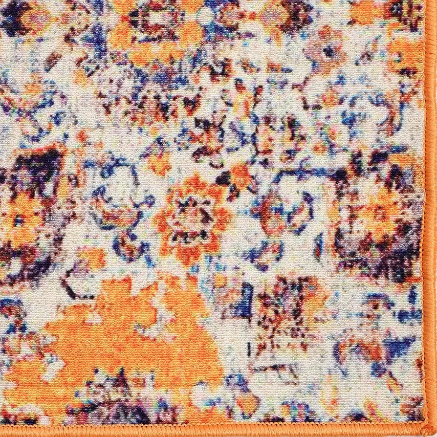 Status Contract Polyester Printed Vintage Persian Carpet Rug Colour Multicolour