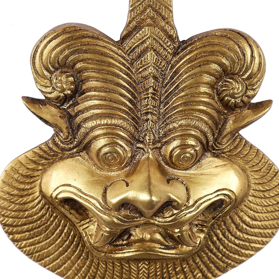 Two Moustaches Yali Brass Wall Hanging Evil Eye Protector