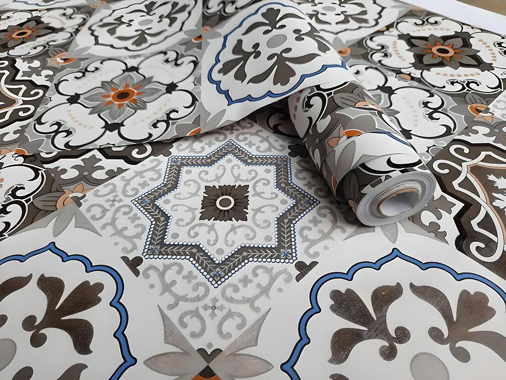 Indian Royals Mexican Design Vinyl Self Adhesive Peel and Stick Wallpaper Bohemian Tile Wallpaper