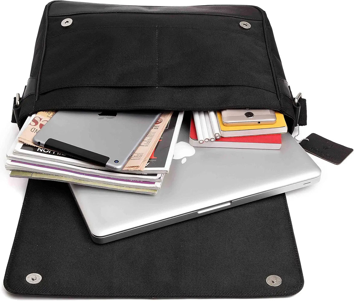 WildHorn Leather 13 inch Laptop Messenger Bag for Men I Padded Laptop Compartment I Adjustable Strap I Dimension: L- 14inch H- 10.5 inch W- 3.5inch