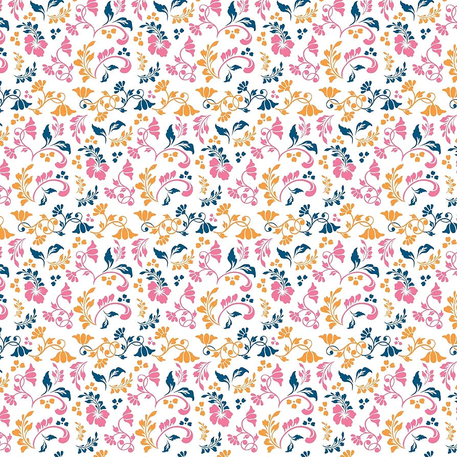 Divine Casa Double Size Bedsheet for Double Bed 144 TC Pure Cotton Queen Size with 2 Pillow Covers Floral Colour Peach Blue