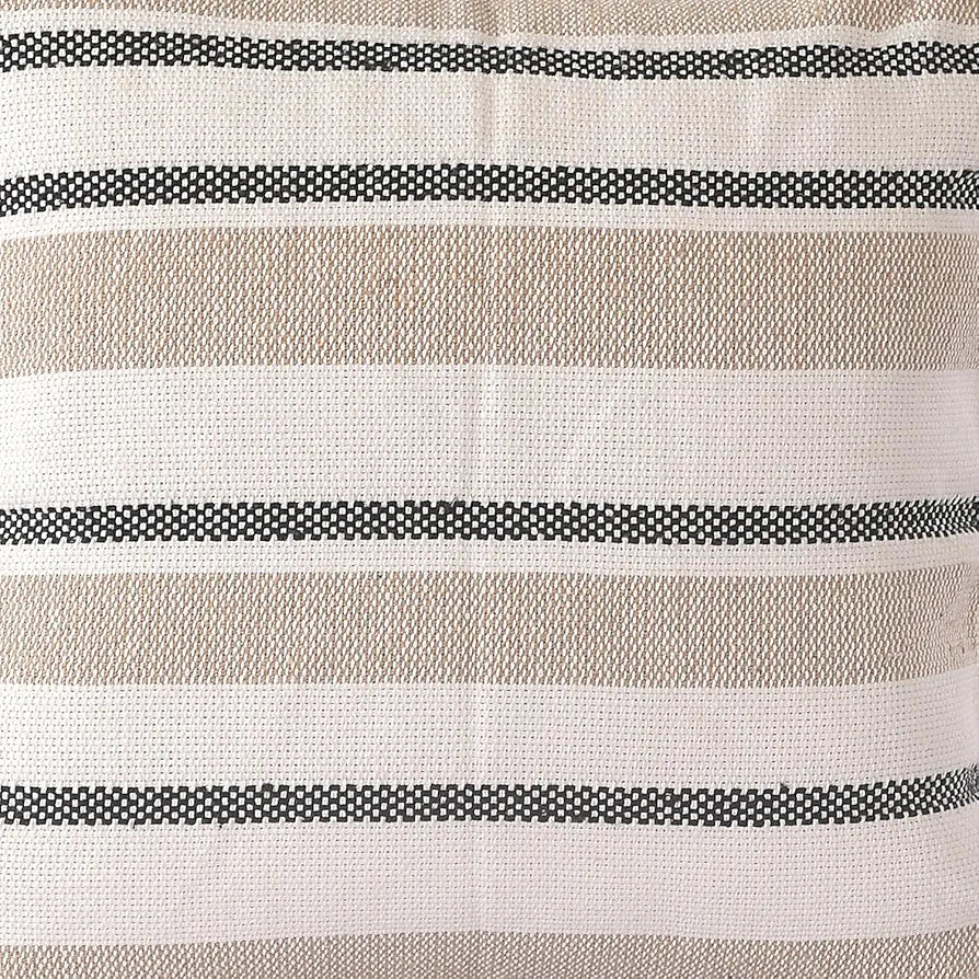 Sashaa World Exquisite Colour Beige Black Striped Elegance Decorative Woven Cushion Cover