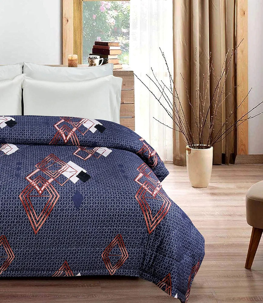 BSB Home Super Soft Glace Cotton Microfiber Filling King Size Hot and Warm Blanket for Winter Double TC  260 Grey Cricle