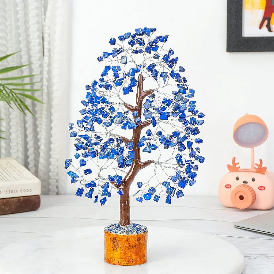Hindcraft Lapis Lazuli Crystal Tree Silver Wire 10-12 inch