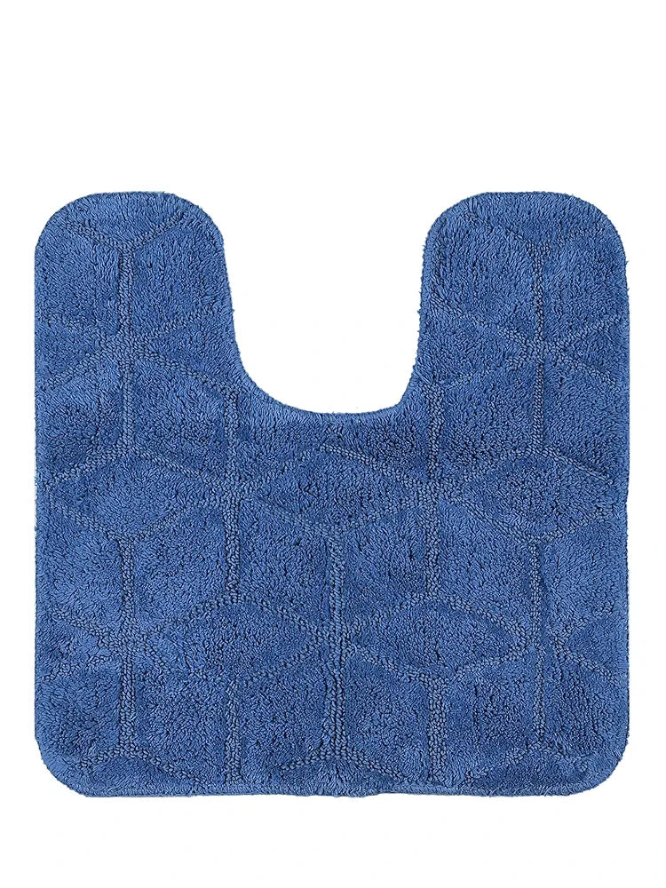 Saral Home Solid Antiskid Bathmat Set Colour Blue