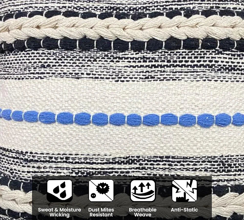 Sajavat Home Cotton Cushion Cover Colour Beige & Blue