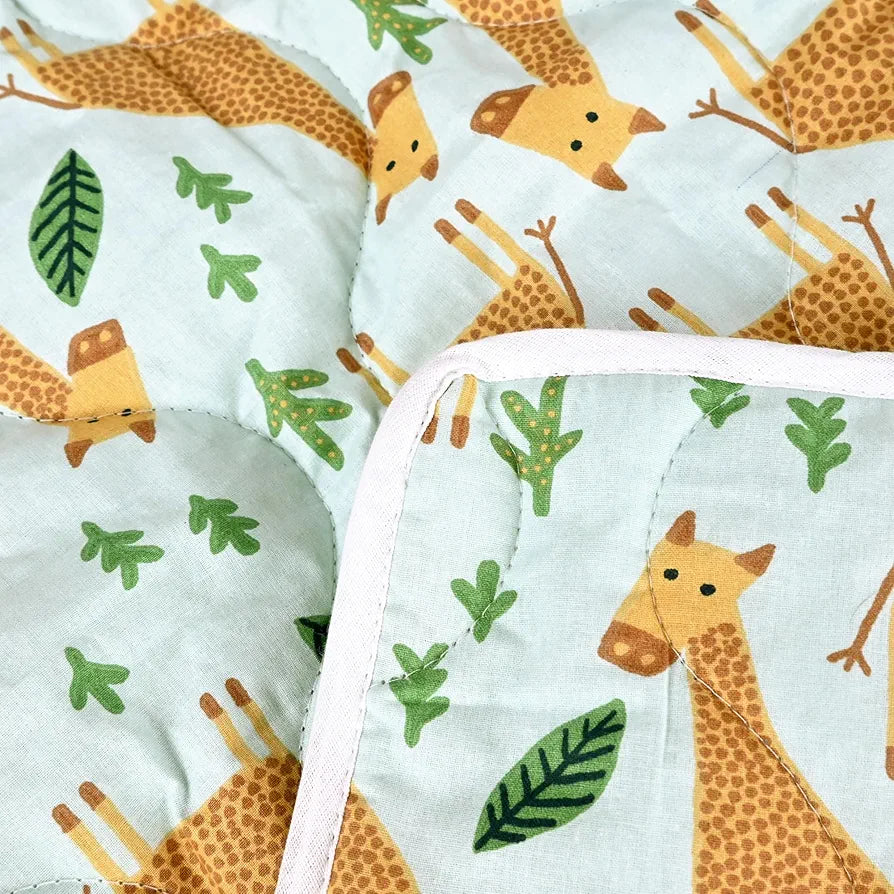 Divine Casa 120 GSM Cotton Single Kids Comforter Soft & Lightweight All-Season Blanket Colour Misty Jade